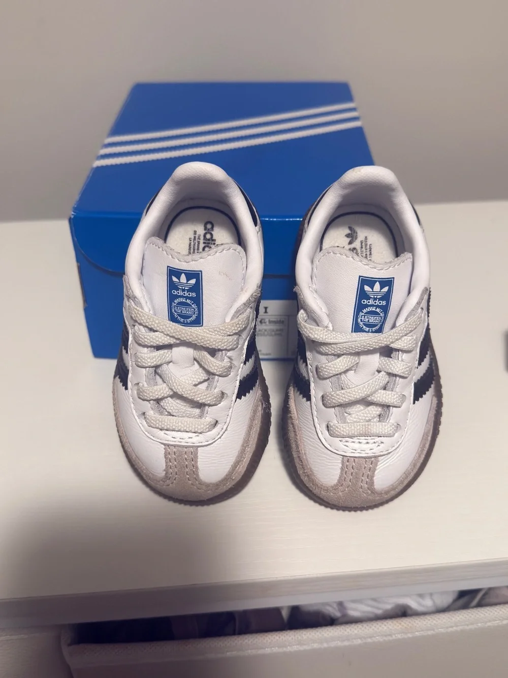 adidas Kids White, Black & Beige Samba Sneakers